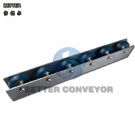 BC durable steel skate wheel conveyor covered with polyurethane,sliding roller track with 40mmdia.9mm width wheel