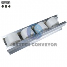 BC plastic skate wheel rail with 38mm dia.25mm width wheels,Placon roller rail for FIFO flow rail